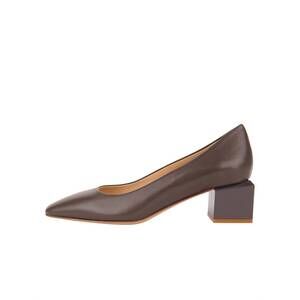 NEW BUTTER novella block heeled pump in asphalt nappa